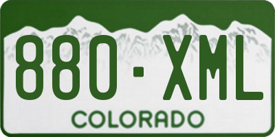 CO license plate 880XML