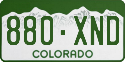 CO license plate 880XND