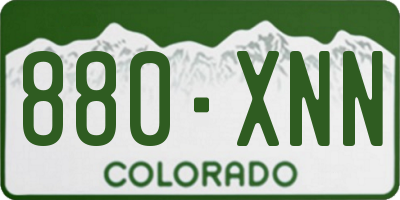 CO license plate 880XNN