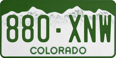 CO license plate 880XNW