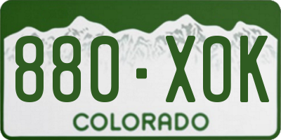 CO license plate 880XOK