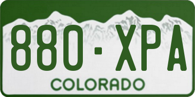 CO license plate 880XPA