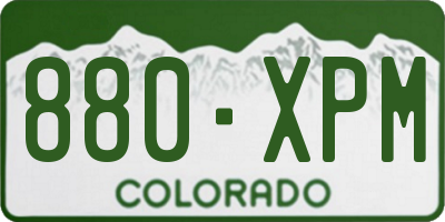 CO license plate 880XPM