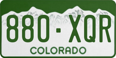 CO license plate 880XQR