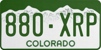 CO license plate 880XRP