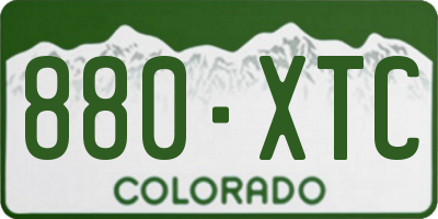 CO license plate 880XTC