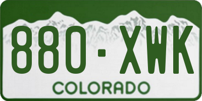 CO license plate 880XWK