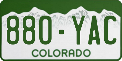 CO license plate 880YAC