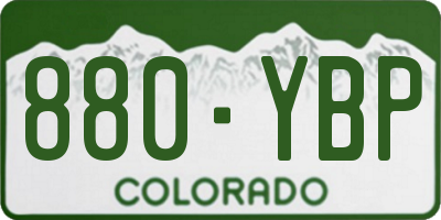 CO license plate 880YBP
