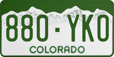 CO license plate 880YKO