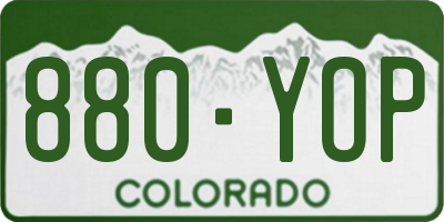 CO license plate 880YOP