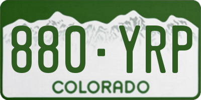 CO license plate 880YRP