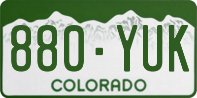 CO license plate 880YUK