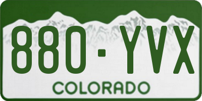 CO license plate 880YVX
