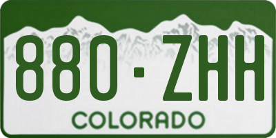 CO license plate 880ZHH