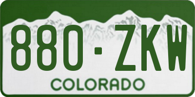 CO license plate 880ZKW