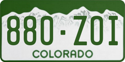CO license plate 880ZOI