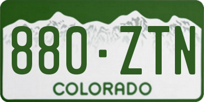 CO license plate 880ZTN