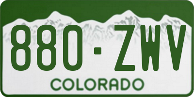 CO license plate 880ZWV