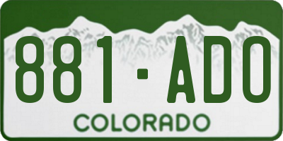 CO license plate 881ADO