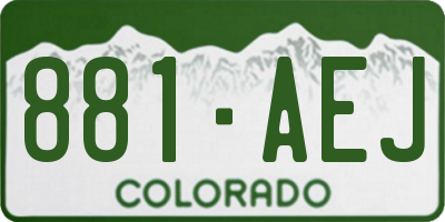 CO license plate 881AEJ