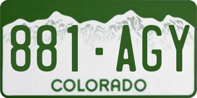 CO license plate 881AGY