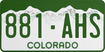 CO license plate 881AHS