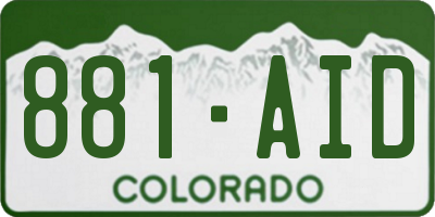 CO license plate 881AID