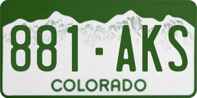 CO license plate 881AKS