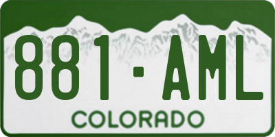 CO license plate 881AML