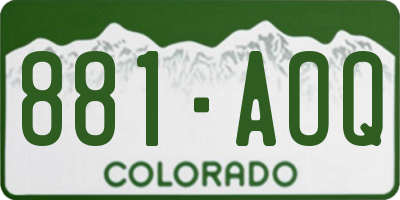CO license plate 881AOQ