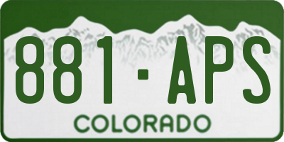 CO license plate 881APS