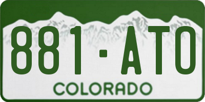 CO license plate 881ATO