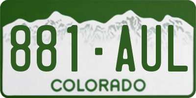 CO license plate 881AUL