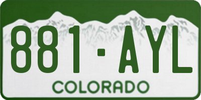 CO license plate 881AYL