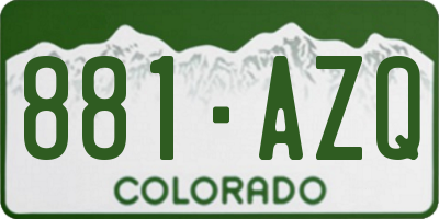 CO license plate 881AZQ