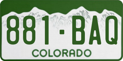 CO license plate 881BAQ