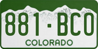 CO license plate 881BCO