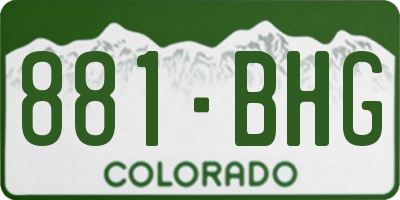 CO license plate 881BHG