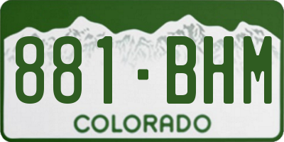 CO license plate 881BHM