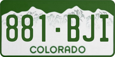 CO license plate 881BJI