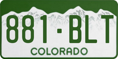 CO license plate 881BLT
