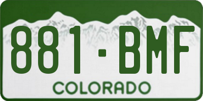 CO license plate 881BMF