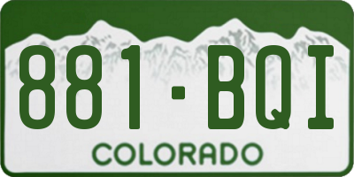 CO license plate 881BQI