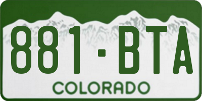 CO license plate 881BTA