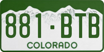 CO license plate 881BTB