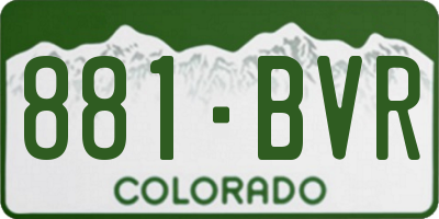 CO license plate 881BVR