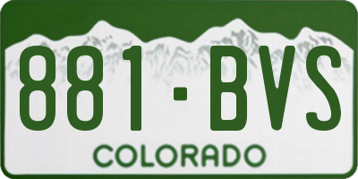 CO license plate 881BVS