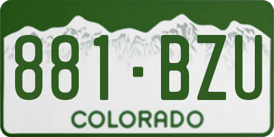 CO license plate 881BZU
