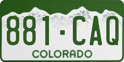 CO license plate 881CAQ